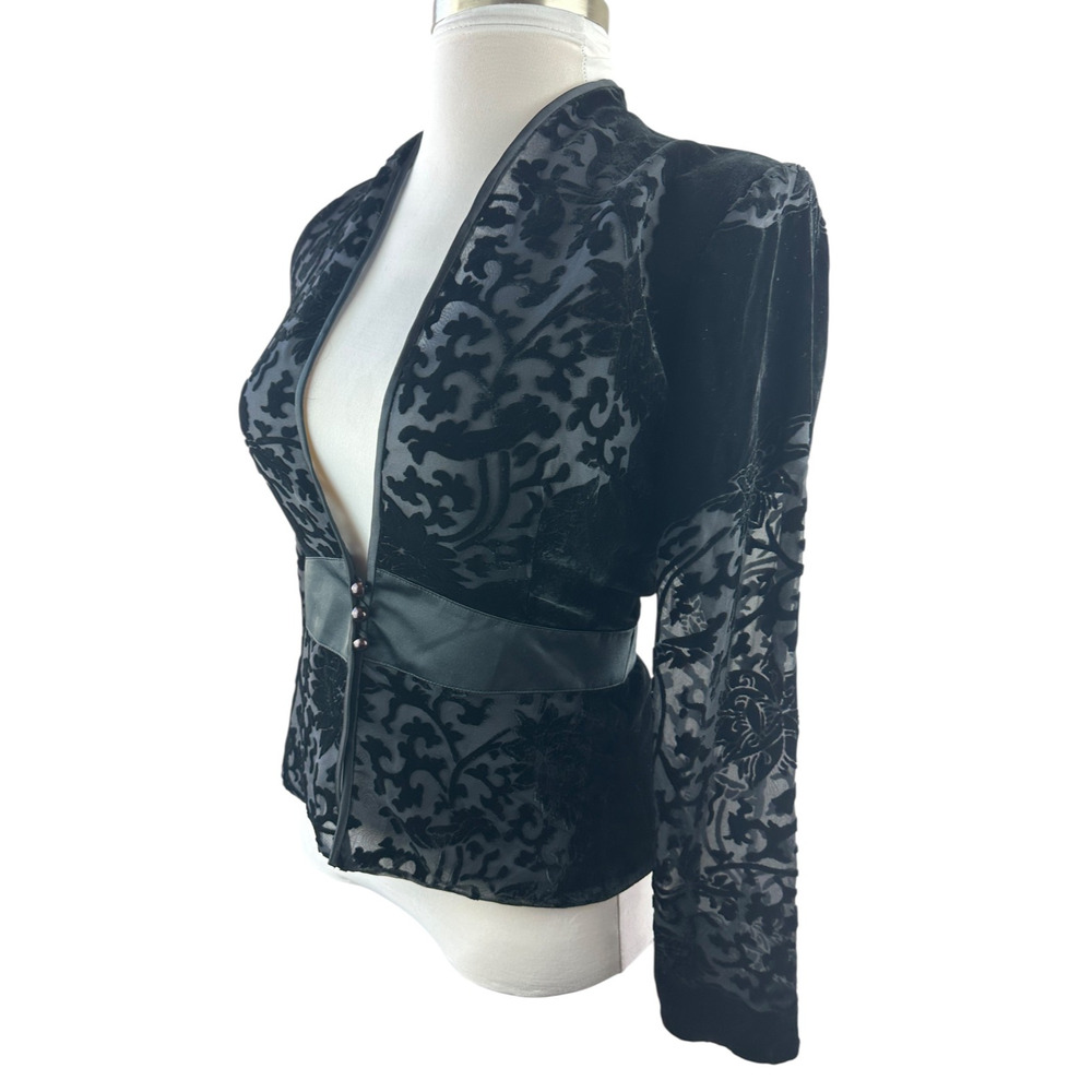 NWT Vintage Ever Beauty Jacket Black Velvet Size 10 Whimsigoth Dark Romantic - Picture 9 of 16
